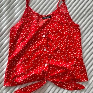 Shein Tie Front Heart Pattern Cami